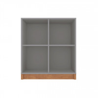 Manhattan Comfort 20LC3 Cornelia Low Bookcase with 4 Shelves in Grey/Nature